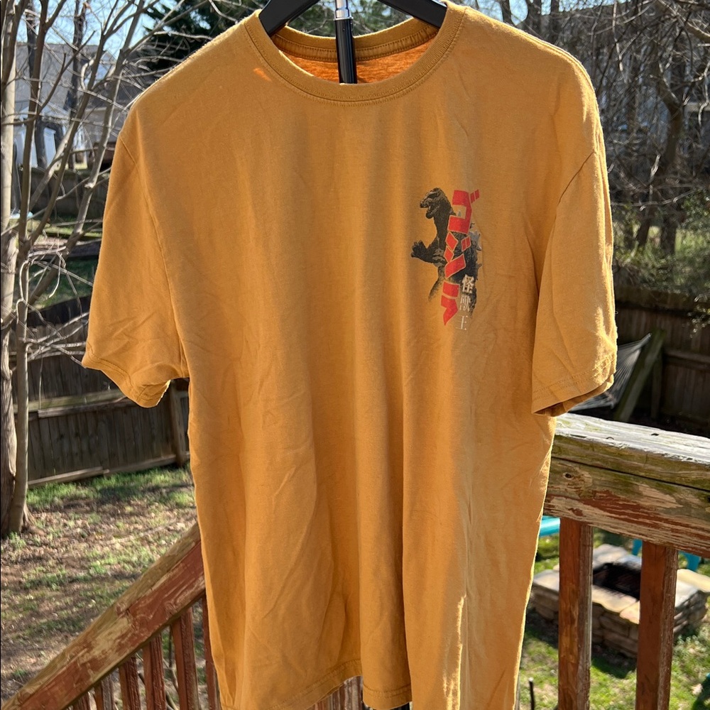 Men's Godzilla Mustard yellow Graphic T-Shirt